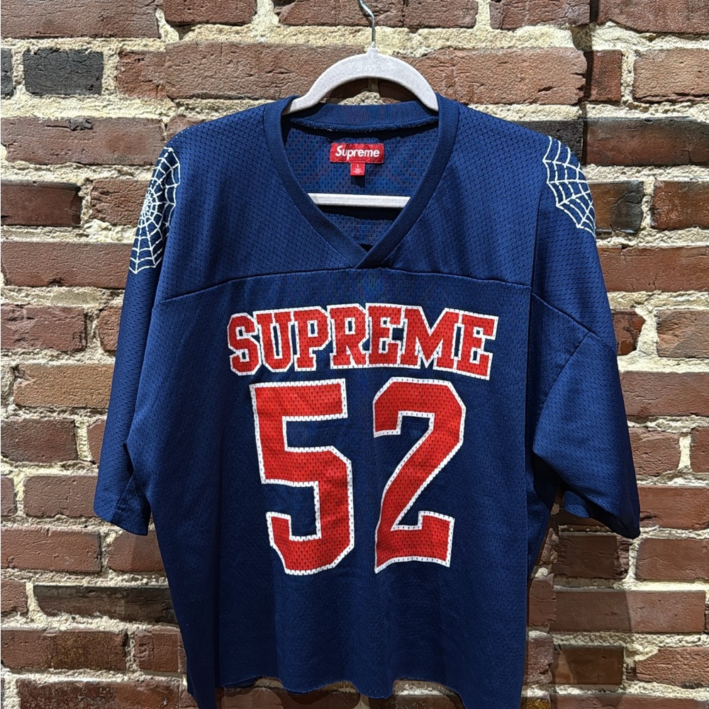 Supreme Navy and Red Mesh Jersey